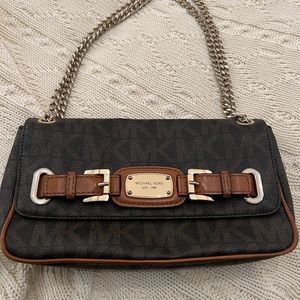Blue Michael Kors MK logo bag